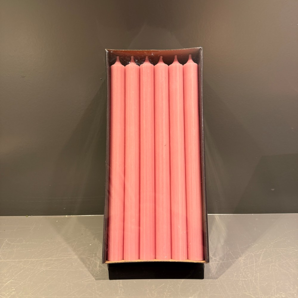 Dinerkaarsen per doos roze
