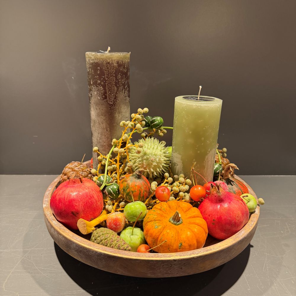 Extra luxe herfstschaal groen