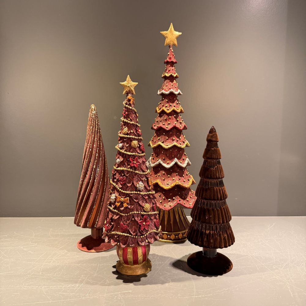 Kerstbomen set burgundy