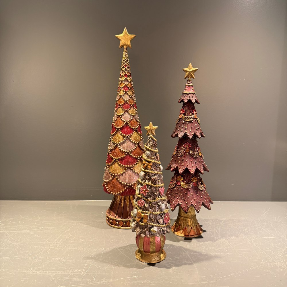 Kerstbomen set roze
