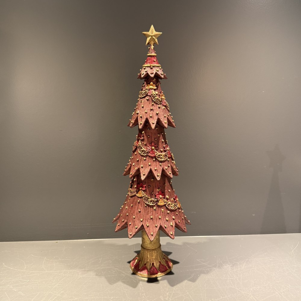 Kerstboom burgundy gekleurd groot