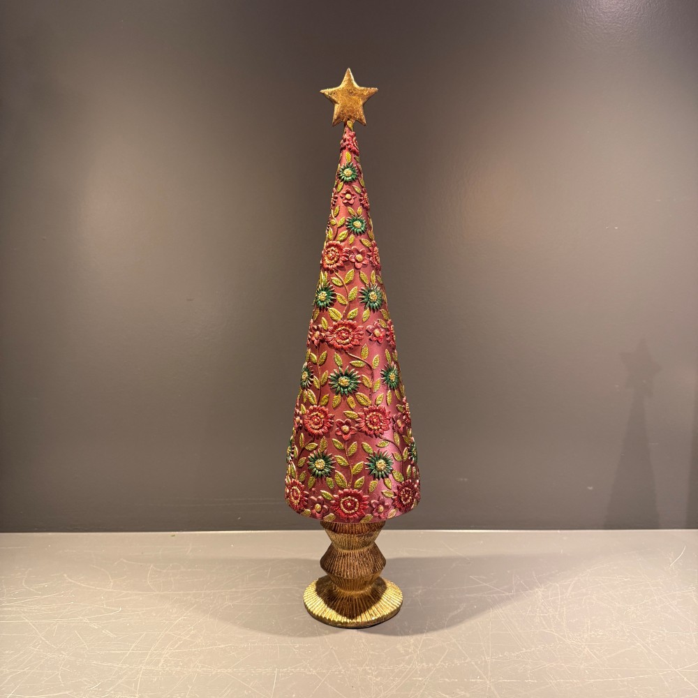 Kerstboom met bloemen groot