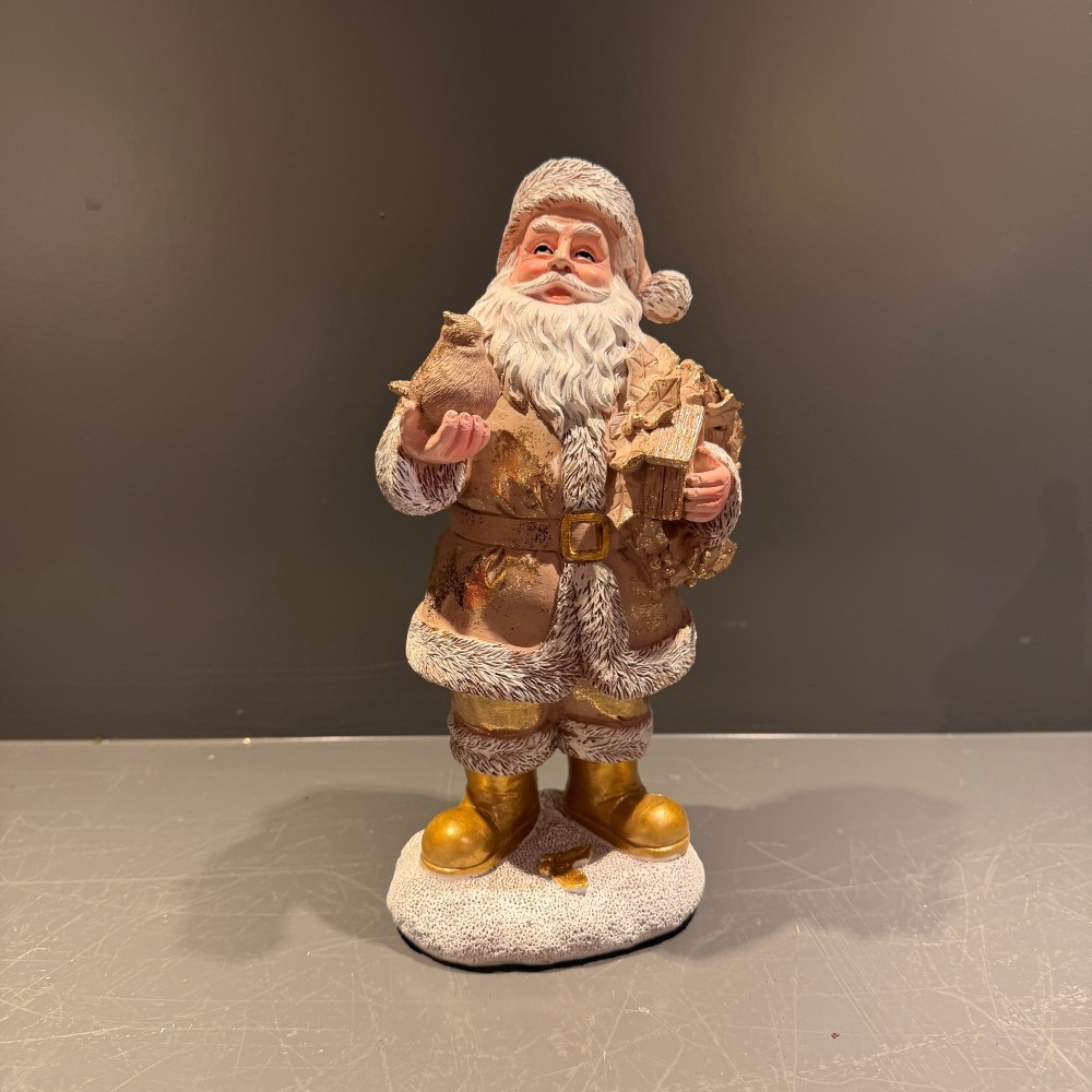 Kerstman goud & roze klein