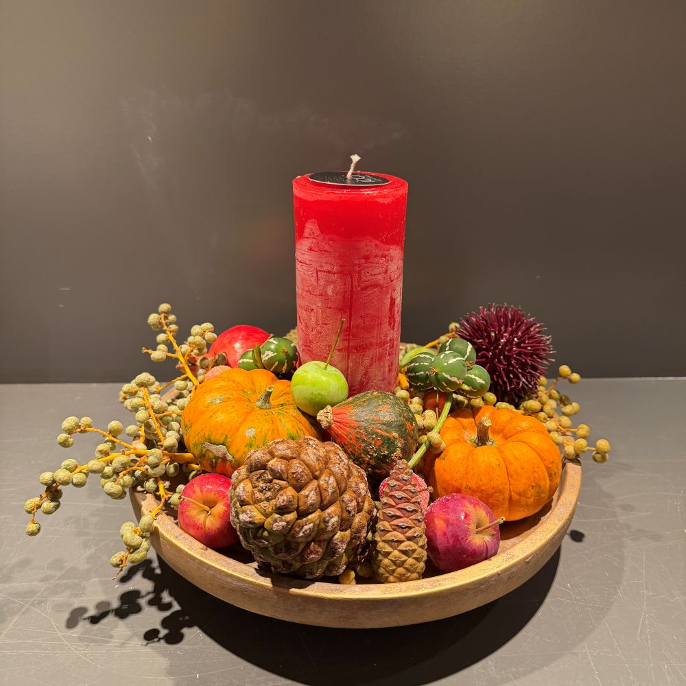 Luxe herfstschaal rood